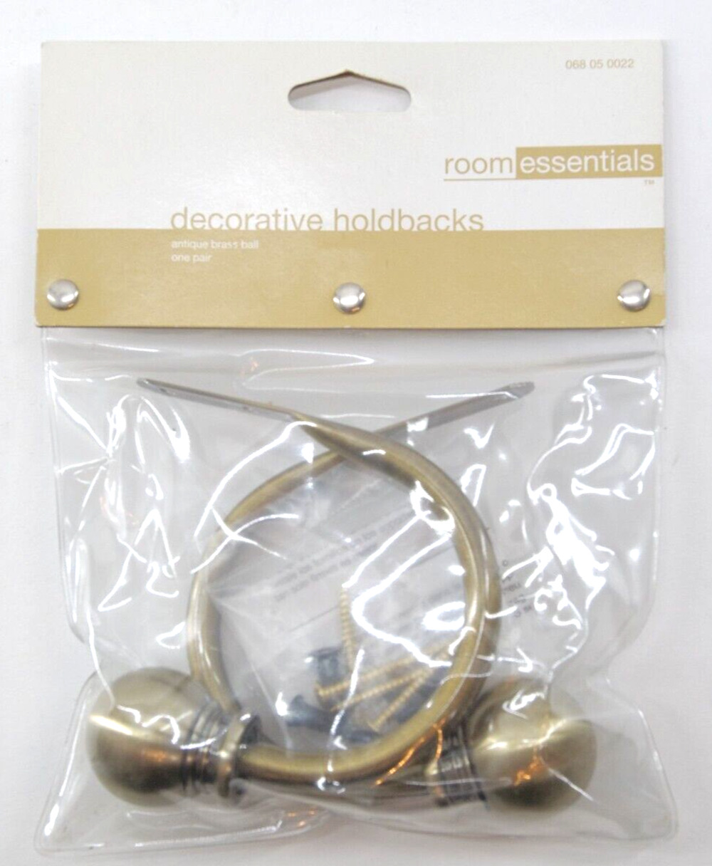 New Room Essentials Satin Brass Ball Decorative Holdbacks